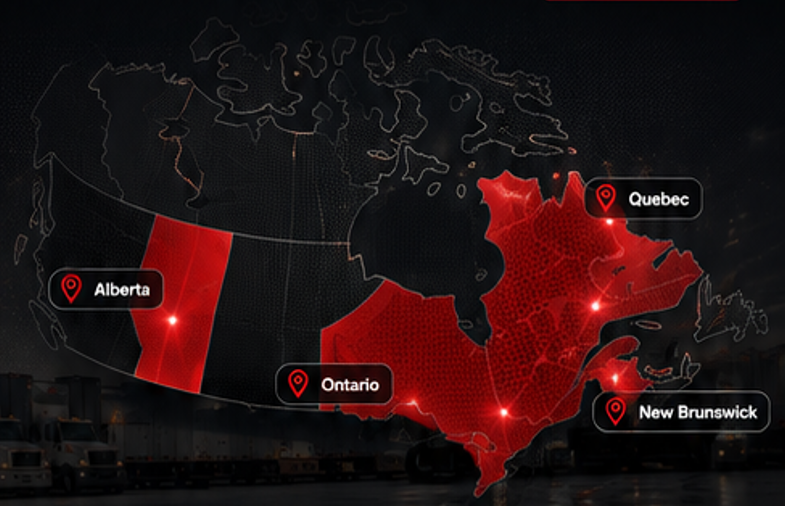 Maple Shunt Service coverage across Alberta, Ontario, Quebec and New Brunswick